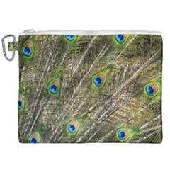 Peacock Feathers Color Plumag Canvas Cosmetic Bag (xxl) by Wegoenart