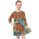 Supersonic Lavahead Lizard Kids  Quarter Sleeve Shirt Dress View1