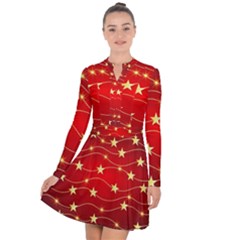 Background Christmas Decoration Long Sleeve Panel Dress by Simbadda