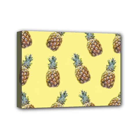 Pineapples Fruit Pattern Texture Mini Canvas 7  X 5  (stretched) by Simbadda