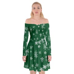 Template Winter Christmas Xmas Off Shoulder Skater Dress by Simbadda
