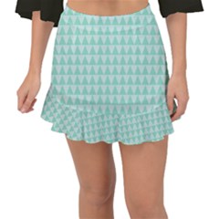 Mint Triangle Shape Pattern Fishtail Mini Chiffon Skirt by picsaspassion