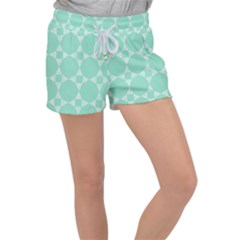 Mint Star Pattern Women s Velour Lounge Shorts by picsaspassion