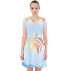 Winter Landscape Star Mountains Adorable In Chiffon Dress by Wegoenart