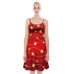 Background Christmas Decoration Spaghetti Strap Velvet Dress by Wegoenart