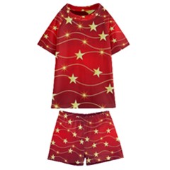 Background Christmas Decoration Kids  Swim Tee And Shorts Set by Wegoenart