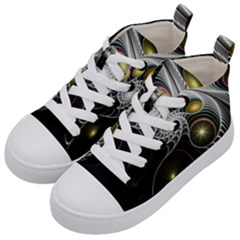 Fractal Bulbs Fantasy Curve Kid s Mid-top Canvas Sneakers by Wegoenart