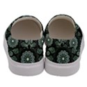 Fractal Green Lace Pattern Circle Men s Canvas Slip Ons View4