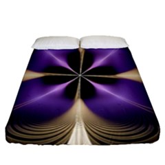 Fractal Glow Flowing Fantasy Fitted Sheet (queen Size) by Wegoenart