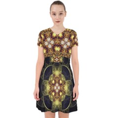 Fractal Yellow Gold Decorative Adorable In Chiffon Dress by Wegoenart