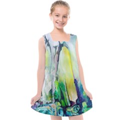 Art Abstract Modern Abstract Kids  Cross Back Dress by Wegoenart