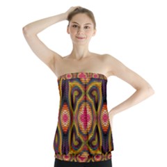 Kaleidoscope Art Pattern Ornament Strapless Top by Wegoenart