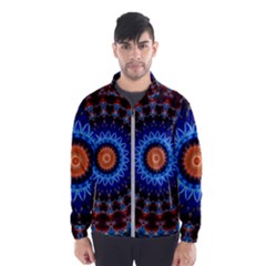 Rose Kaleidoscope Art Ornament Windbreaker (men) by Wegoenart