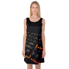 Keyboard Led Technology Sleeveless Satin Nightdress by Wegoenart