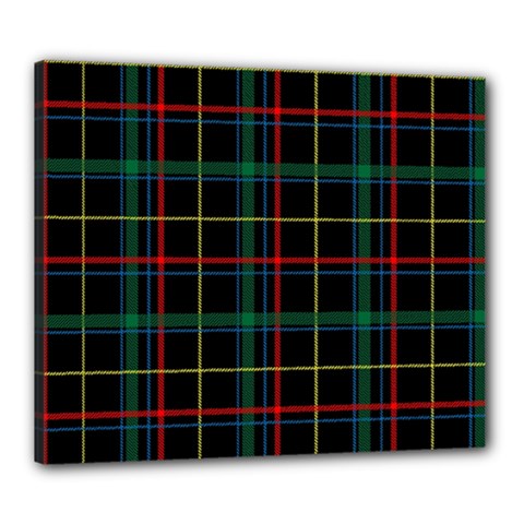 Plaid Tartan Checks Pattern Canvas 24  X 20  (stretched) by Wegoenart