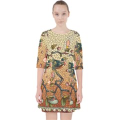 Flower Cubism Mosaic Vintage Pocket Dress by Wegoenart