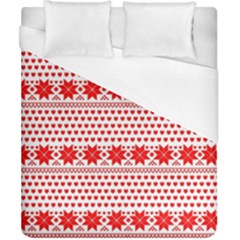 Fairisle Pattern Background Red Duvet Cover (california King Size) by Wegoenart