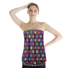 Background Colorful Geometric Strapless Top by Wegoenart