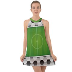 Background Sports Soccer Football Halter Tie Back Chiffon Dress by Wegoenart