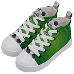 Background Sports Soccer Football Kids  Mid-top Canvas Sneakers by Wegoenart