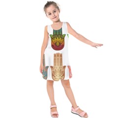 Evil Eye Protection Charm Colorful Kids  Sleeveless Dress by Wegoenart