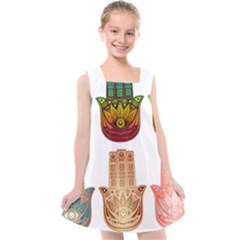 Evil Eye Protection Charm Colorful Kids  Cross Back Dress by Wegoenart