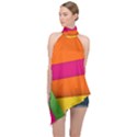 Background Abstract Halter Asymmetric Satin Top View1