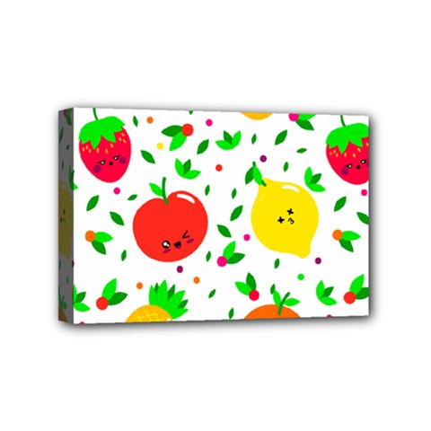 Pattern Fruit Fruits Orange Green Mini Canvas 6  X 4  (stretched) by Wegoenart