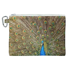 Peacock Plumage Bird Peafowl Canvas Cosmetic Bag (xl) by Wegoenart