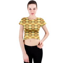 Abstract Background Vintage Crew Neck Crop Top by Wegoenart