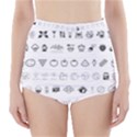 Vegan Vegetarian Icons Food Eat High-Waisted Bikini Bottoms View1