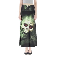 Screaming Skull Human Halloween Full Length Maxi Skirt by Wegoenart