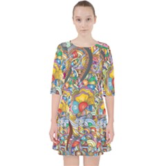 Floral Flourish Hearts Love Pocket Dress by Wegoenart