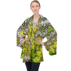 Fractal Mobius Dragon Marijuana Velvet Kimono Robe by Wegoenart