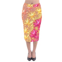 Fractal Math Mathematics Science Velvet Midi Pencil Skirt by Wegoenart