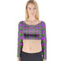 The Happy Eyes Of Freedom In Polka Dot Cartoon Pop Art Long Sleeve Crop Top View1