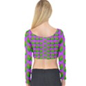 The Happy Eyes Of Freedom In Polka Dot Cartoon Pop Art Long Sleeve Crop Top View2