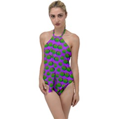 The Happy Eyes Of Freedom In Polka Dot Cartoon Pop Art Go With The Flow One Piece Swimsuit by pepitasart