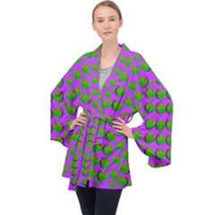 The Happy Eyes Of Freedom In Polka Dot Cartoon Pop Art Velvet Kimono Robe by pepitasart