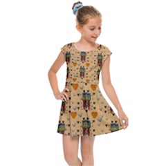 Sankta Lucia With Love And Candles In The Silent Night Kids  Cap Sleeve Dress by pepitasart