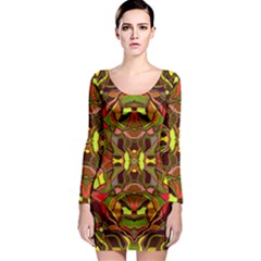 Abstract #8   I   Autumn 6000 Long Sleeve Bodycon Dress by KesaliSkyeArt