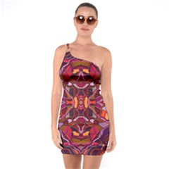 Abstract #8   I   Carmine 6000 One Soulder Bodycon Dress by KesaliSkyeArt