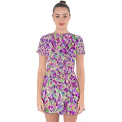 Verba Drop Hem Mini Chiffon Dress by artifiart