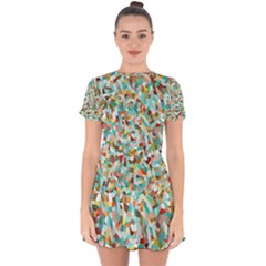 Affectionate Drop Hem Mini Chiffon Dress by artifiart