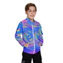 Cool Abstract Pink Blue And Yellow Twirl Liquid Art Windbreaker (Kids) View1