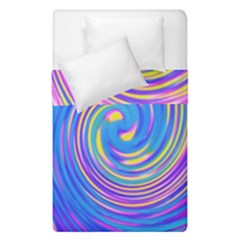 Cool Abstract Pink Blue And Yellow Twirl Liquid Art Duvet Cover Double Side (single Size) by myrubiogarden