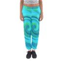 Groovy Cool Abstract Aqua Liquid Art Swirl Painting Women s Jogger Sweatpants View1