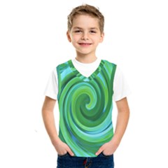 Groovy Abstract Turquoise Liquid Swirl Painting Kids  Sportswear by myrubiogarden