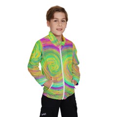 Groovy Abstract Purple And Yellow Liquid Swirl Windbreaker (kids) by myrubiogarden