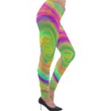 Groovy Abstract Purple And Yellow Liquid Swirl Lightweight Velour Leggings View4